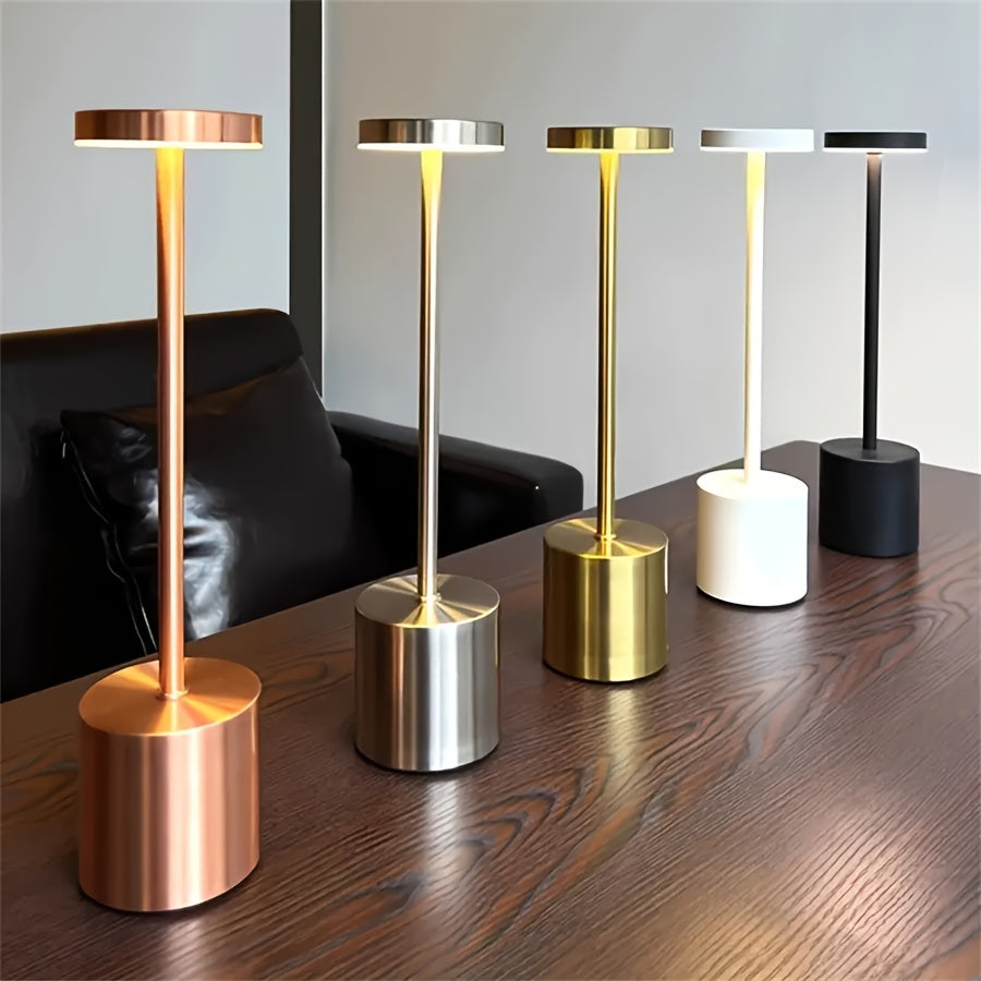 Lámpara de Escritorio LED Táctil Moderna, Regulable, Portátil y Recargable por USB - Ideal para Decoración de Sala y Dormitorio