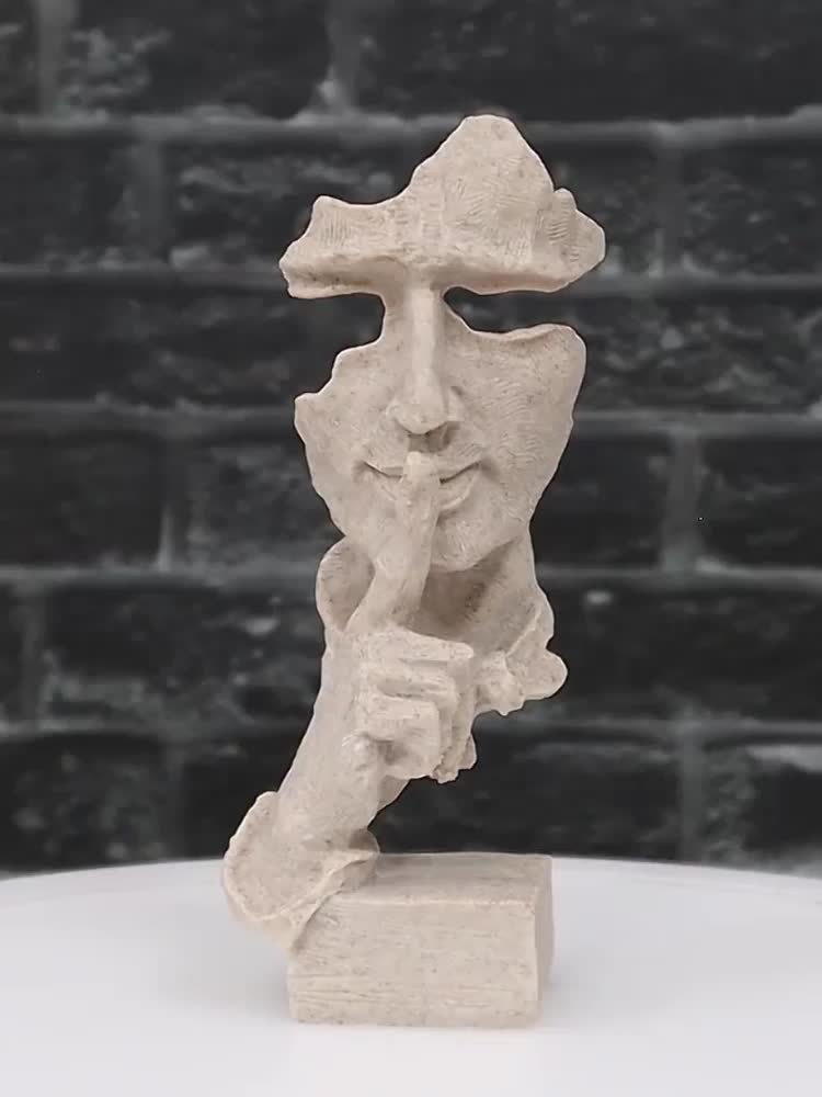 Estatuas Abstractas del Pensador en Resina - 3 Piezas, Arte Contemplativo para Decoración Moderna