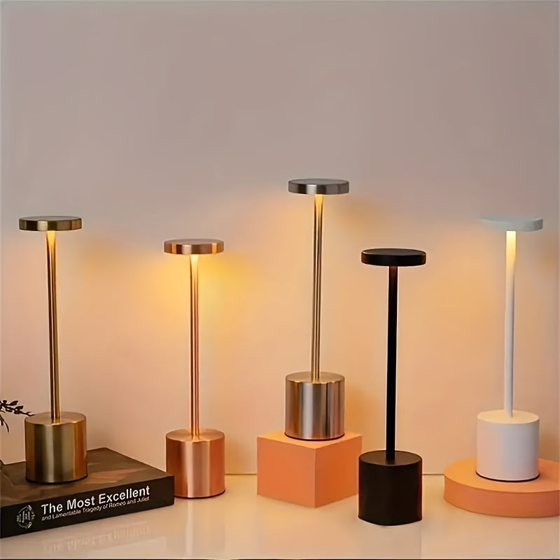 Lámpara de Escritorio LED Táctil Moderna, Regulable, Portátil y Recargable por USB - Ideal para Decoración de Sala y Dormitorio