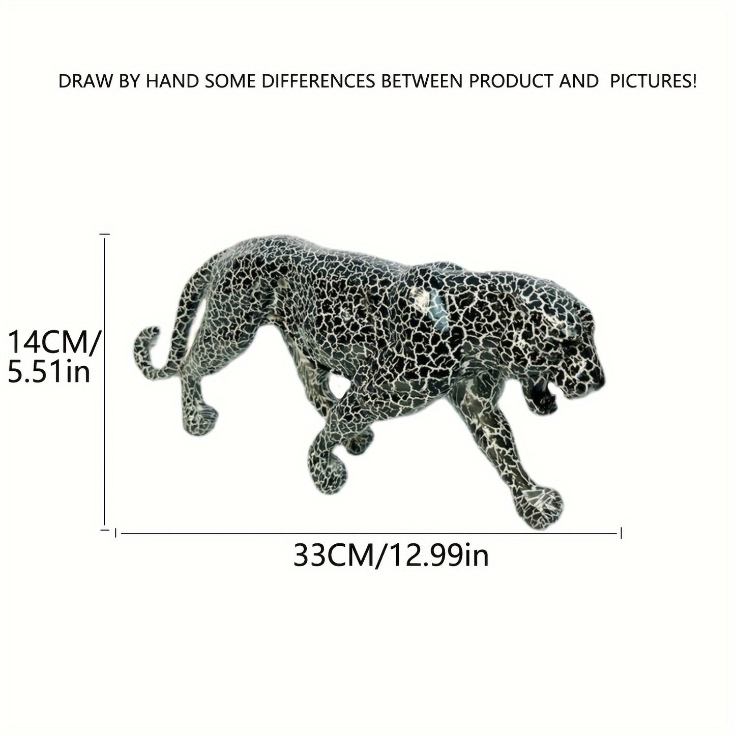 Estatua Moderna de Leopardo - Escultura Geométrica de Resina, Decoración Realista de Animal para el Hogar, Sala, Bar, Café, Oficina - Adorno Versátil para Interior/Exterior
