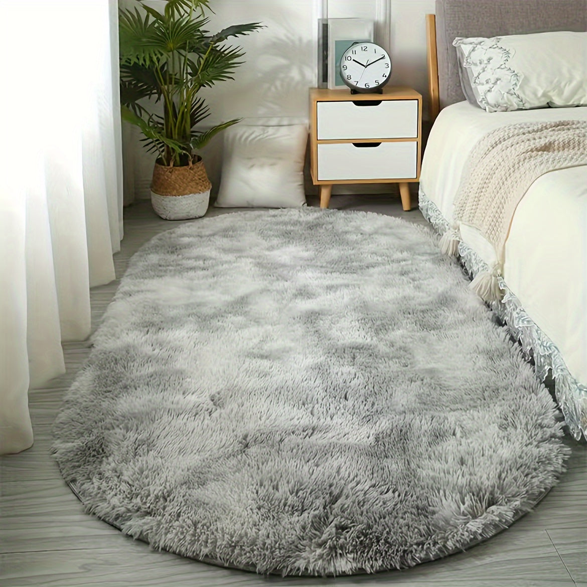 Alfombra Shaggy Súper Suave y Esponjosa para Sala y Dormitorio - Alfombra Antideslizante, Lavable a Mano, Decoración de Interior, Estilo Lujo