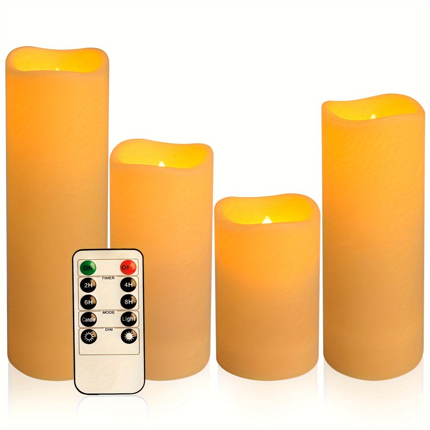 Juego de Velas LED Sin Llama con Control Remoto, Temporizador 2/4/6/8H, Perfectas para Decoración de Hogar, Bodas y Navidad