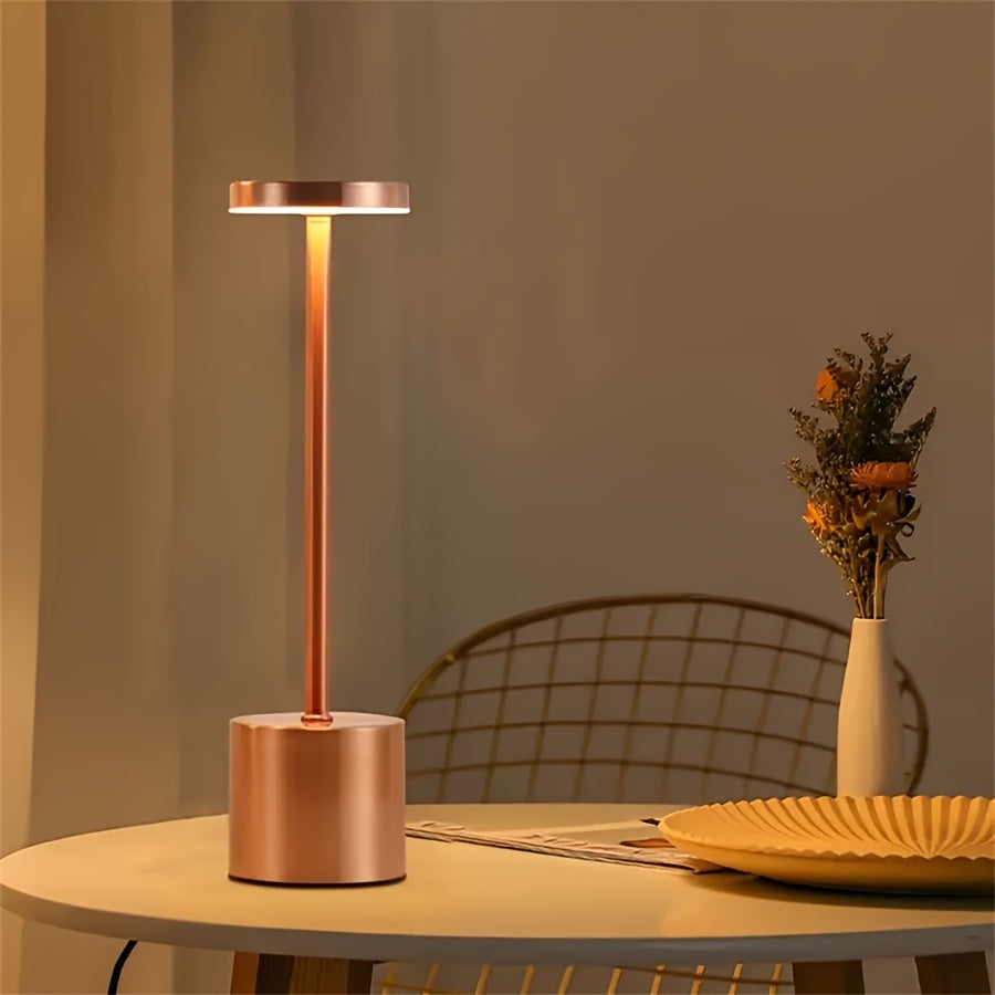 Lámpara de Escritorio LED Táctil Moderna, Regulable, Portátil y Recargable por USB - Ideal para Decoración de Sala y Dormitorio