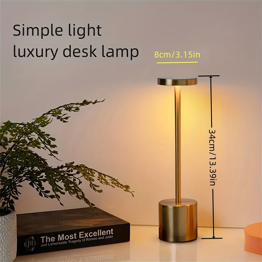 Lámpara de Escritorio LED Táctil Moderna, Regulable, Portátil y Recargable por USB - Ideal para Decoración de Sala y Dormitorio