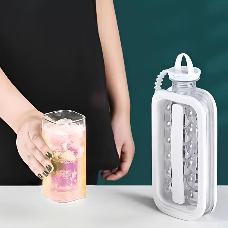 Botella y Molde de Hielo 2 en 1 Plegable de Alta Capacidad - Ideal para Hogar y Refrigerador