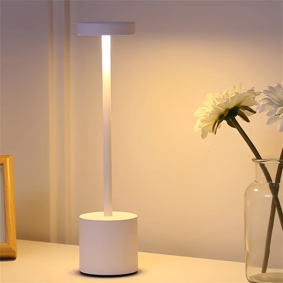 Lámpara de Escritorio LED Táctil Moderna, Regulable, Portátil y Recargable por USB - Ideal para Decoración de Sala y Dormitorio