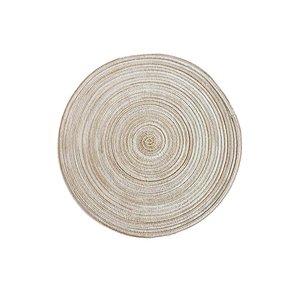 Set de 4 Manteles Individuales Redondos Trenzados - Anti-deslizantes, Ecológicos y Resistentes para Mesa de Comedor
