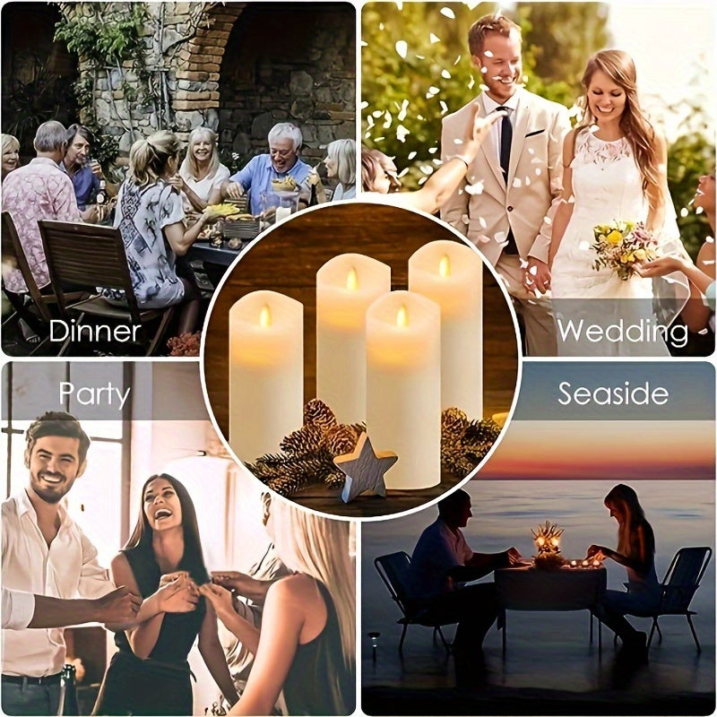 Juego de Velas LED Sin Llama con Control Remoto, Temporizador 2/4/6/8H, Perfectas para Decoración de Hogar, Bodas y Navidad
