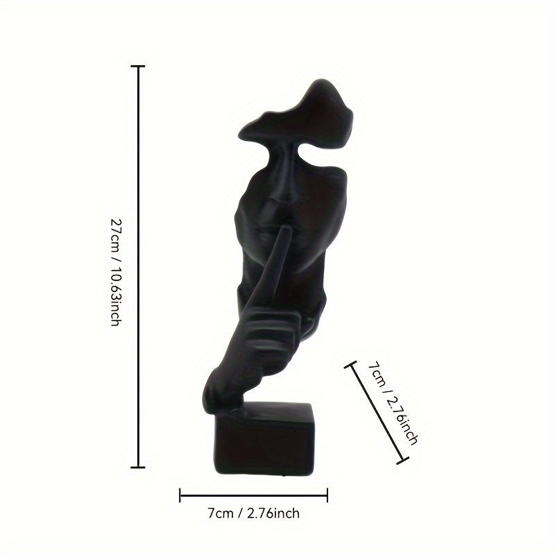 Escultura Abstracta de Cara Negra Moderna en Resina - Decoración Versátil para Sala, Mueble de Vino y Más - Regalo Perfecto para Fiestas y Festividades