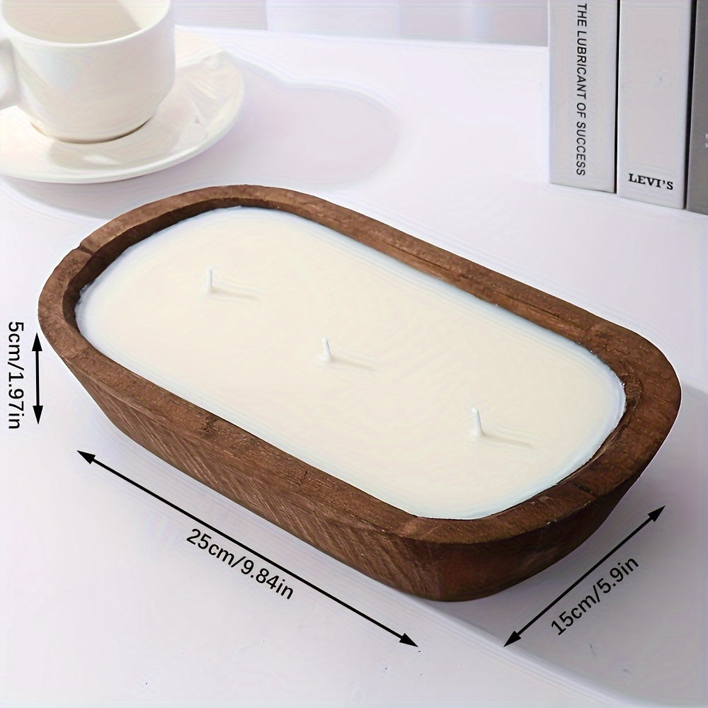 Vela Aromática de Soja en Forma de Barco de Madera - Fragancia Fresca, Multimechas, Con Brillo, Ideal para Decoración de Hogar, Hotel y Ambientes Románticos