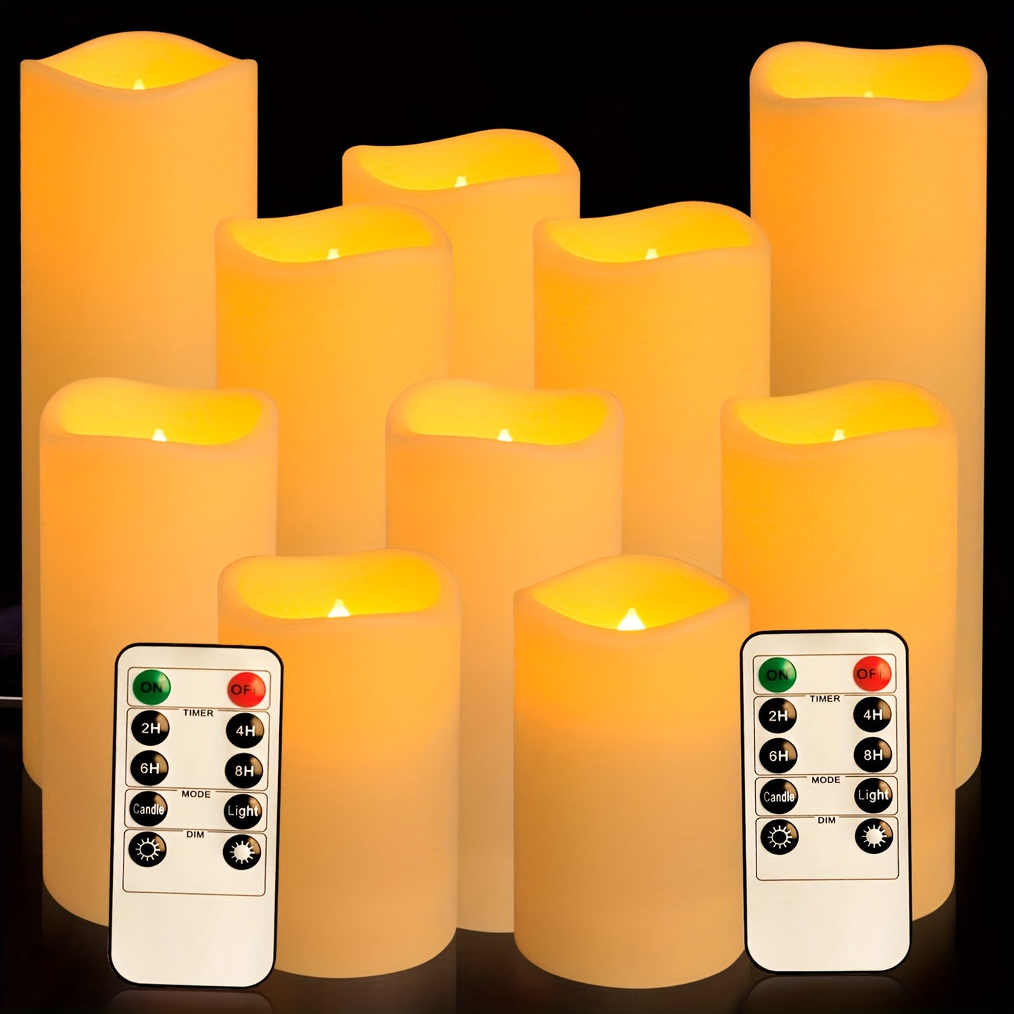 Juego de Velas LED Sin Llama con Control Remoto, Temporizador 2/4/6/8H, Perfectas para Decoración de Hogar, Bodas y Navidad