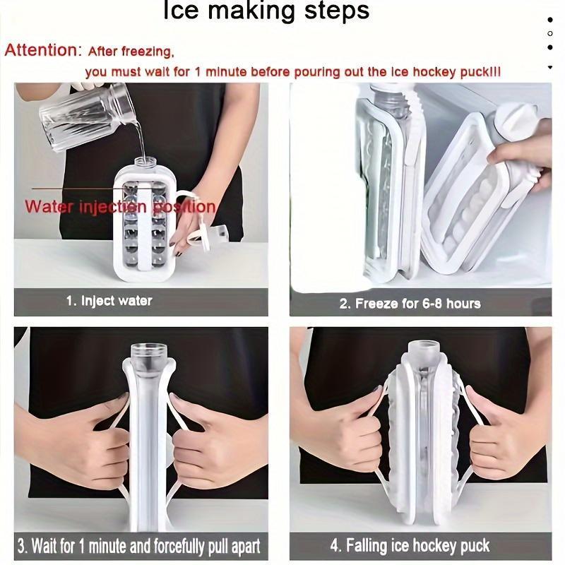 Botella y Molde de Hielo 2 en 1 Plegable de Alta Capacidad - Ideal para Hogar y Refrigerador