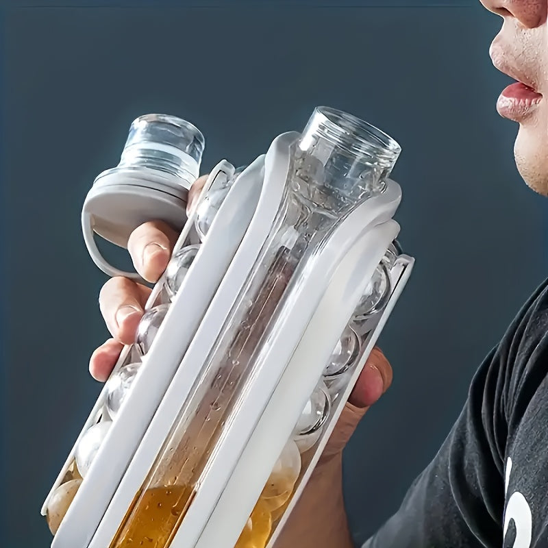 Botella y Molde de Hielo 2 en 1 Plegable de Alta Capacidad - Ideal para Hogar y Refrigerador