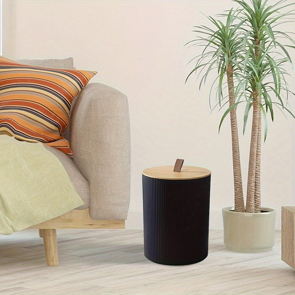 Set de Accesorios para Baño (6 Piezas) con Tapa de Bambú – Elegante y Funcional
