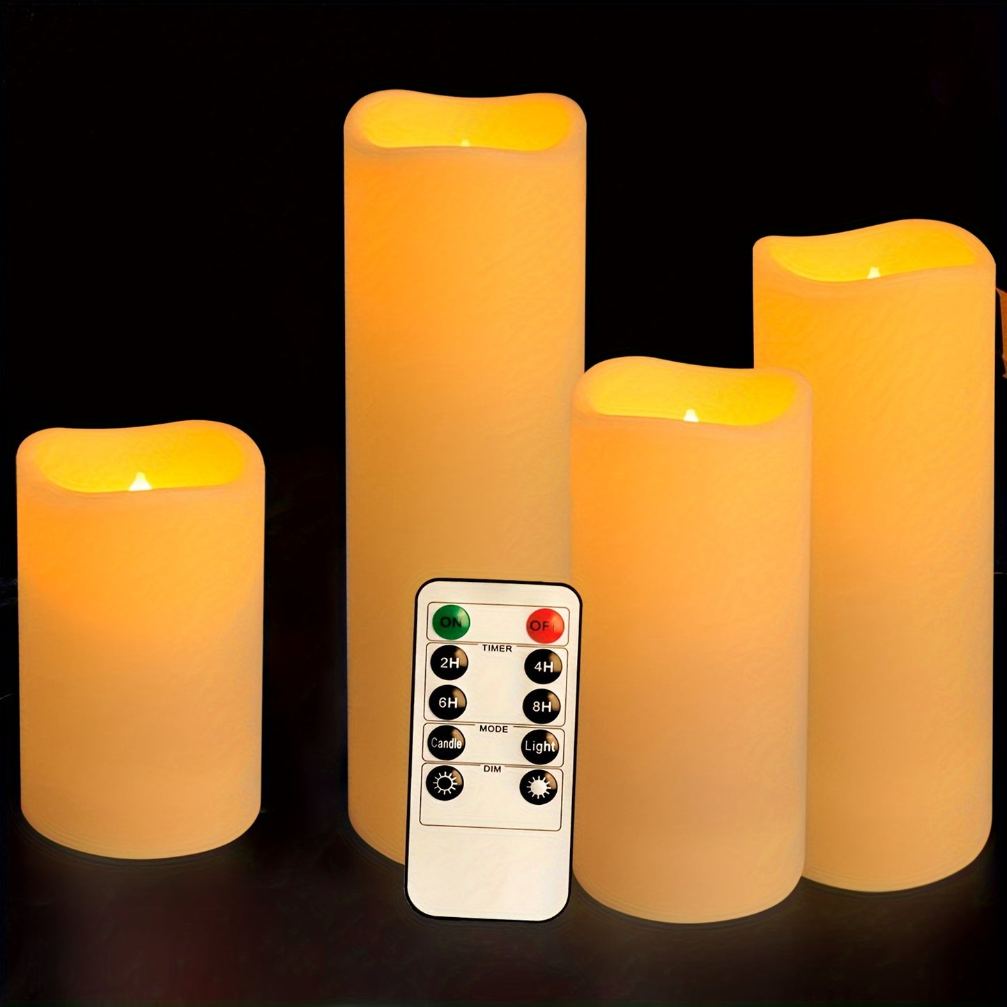 Juego de Velas LED Sin Llama con Control Remoto, Temporizador 2/4/6/8H, Perfectas para Decoración de Hogar, Bodas y Navidad