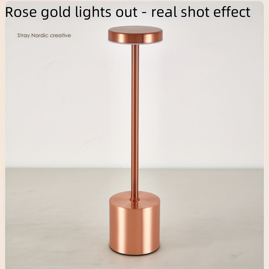 Lámpara de Escritorio LED Táctil Moderna, Regulable, Portátil y Recargable por USB - Ideal para Decoración de Sala y Dormitorio