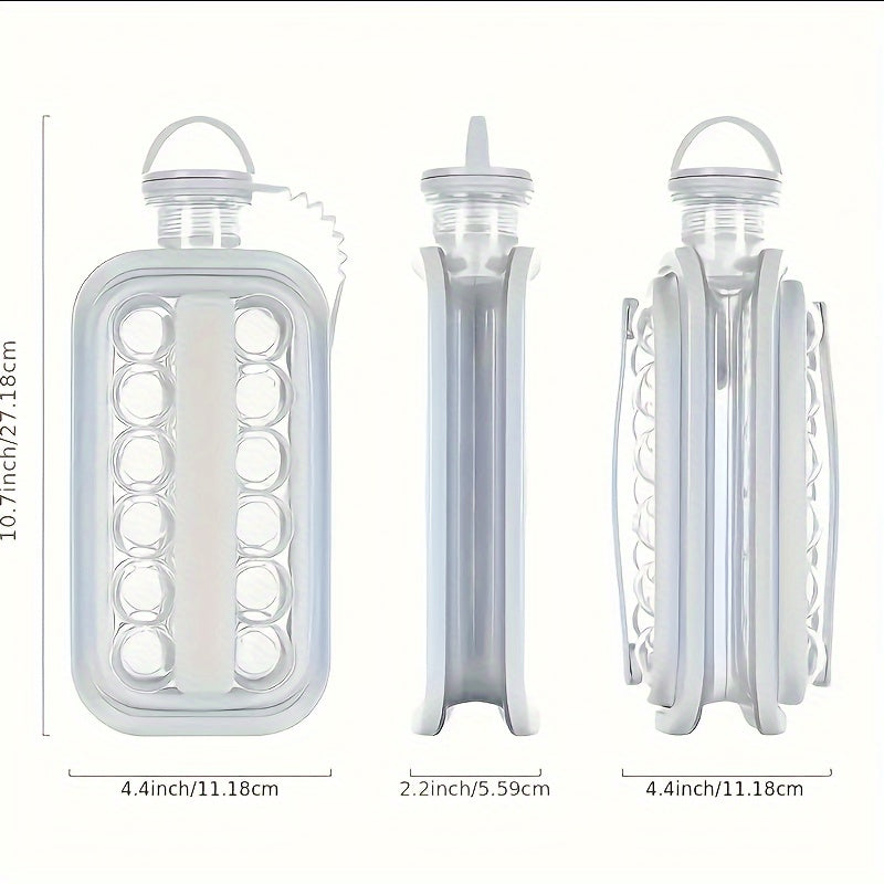 Botella y Molde de Hielo 2 en 1 Plegable de Alta Capacidad - Ideal para Hogar y Refrigerador