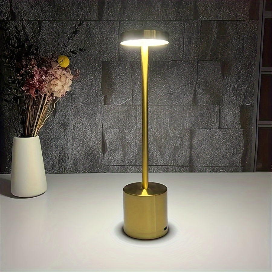 Lámpara de Escritorio LED Táctil Moderna, Regulable, Portátil y Recargable por USB - Ideal para Decoración de Sala y Dormitorio
