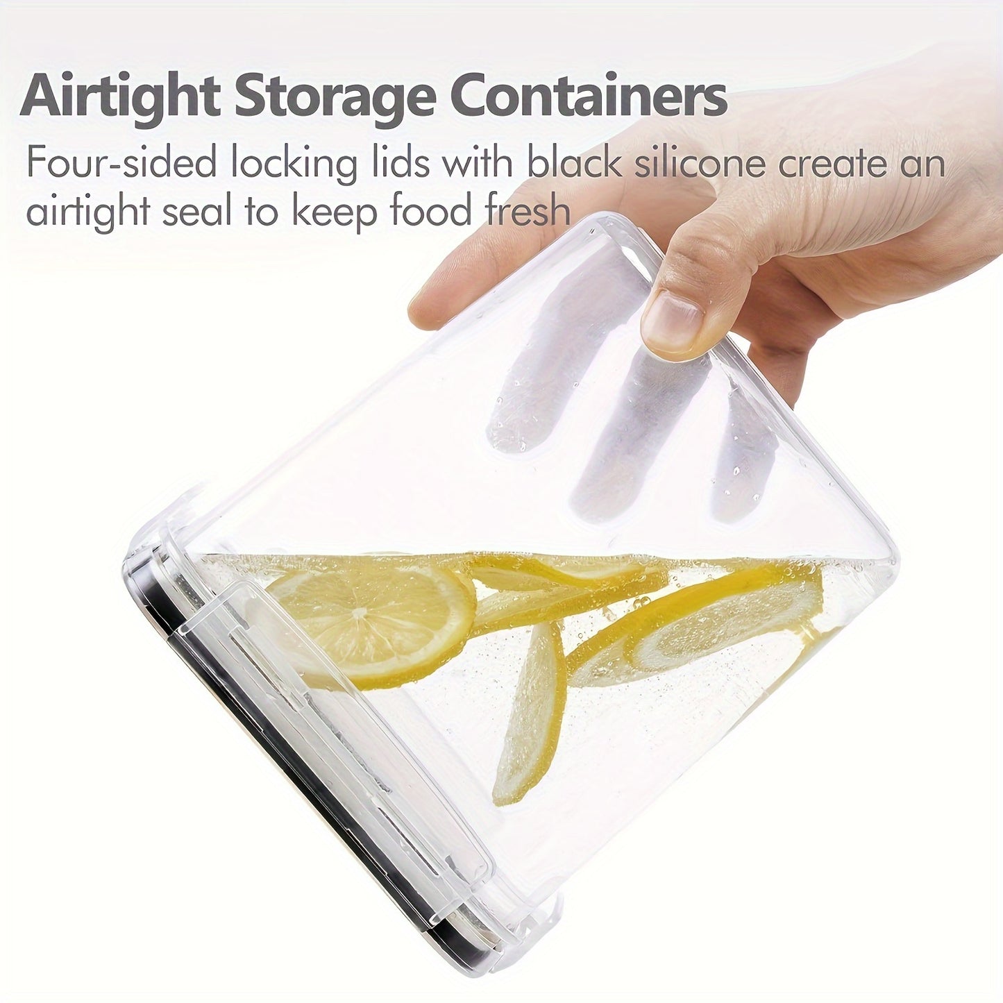 Set de 6/12 Contenedores Herméticos 1.6L - BPA Free, Sellado Hermético, Apilables, con Etiquetas y Marcador, Organización de Cocina