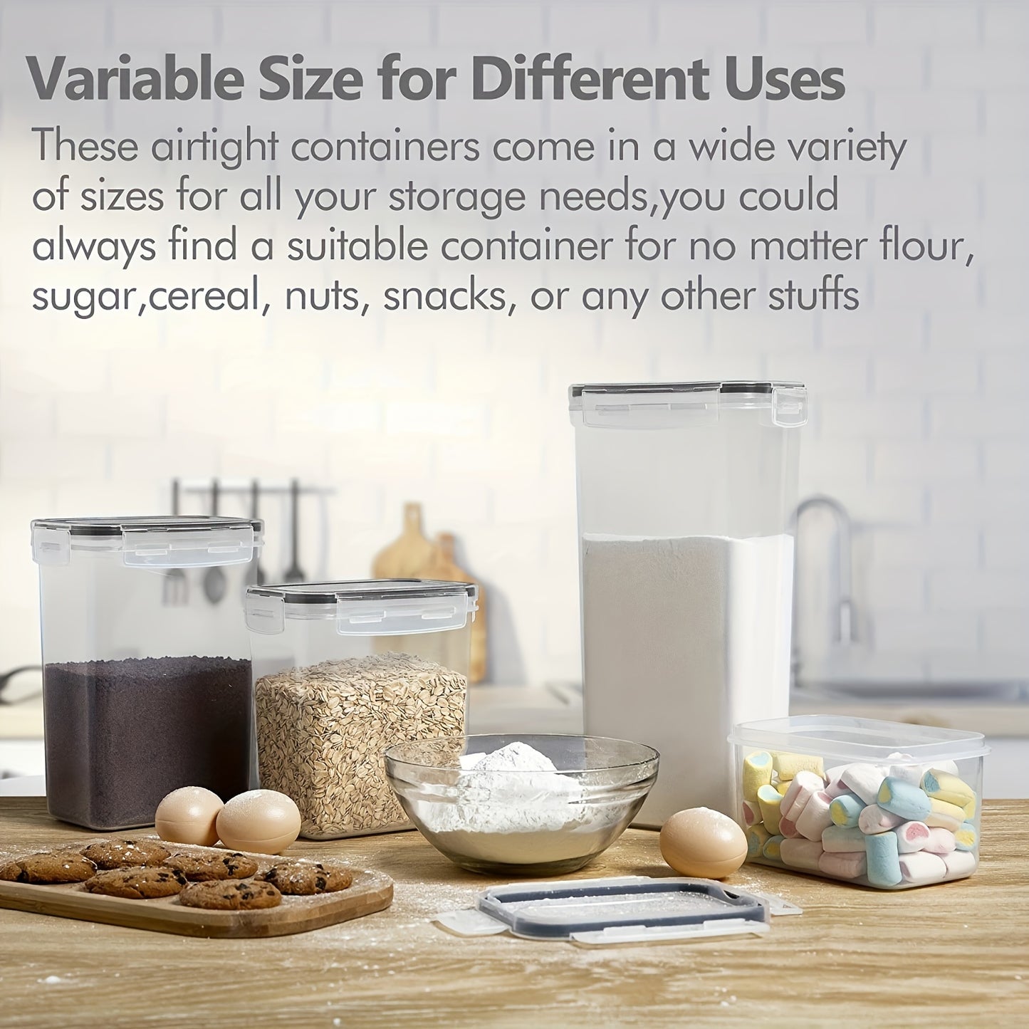 Set de 12/24 Contenedores Herméticos BPA-Free - Multi-Tamaño, Transparentes y Apilables, Incluyen Etiquetas y Marcador, Organización de Cocina y Despensa
