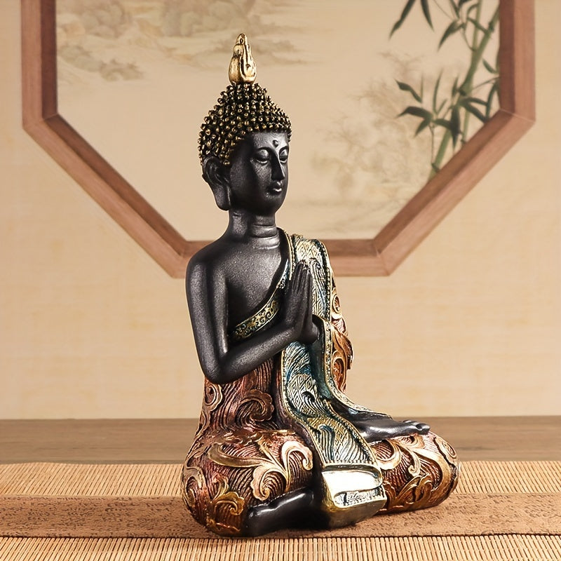 Estatua Budista Tailandesa en Resina - Escultura Espiritual para Decoración del Hogar