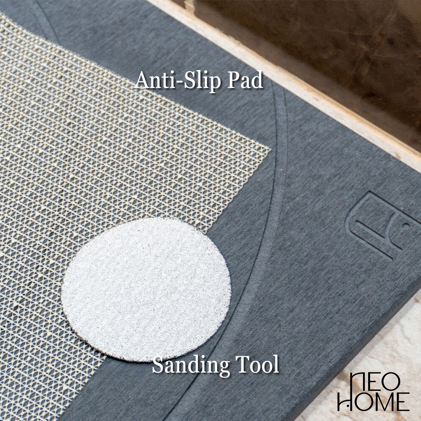 Diatomaceous Earth Stone Bath Mat - (Espiralia Gris Oscuro)