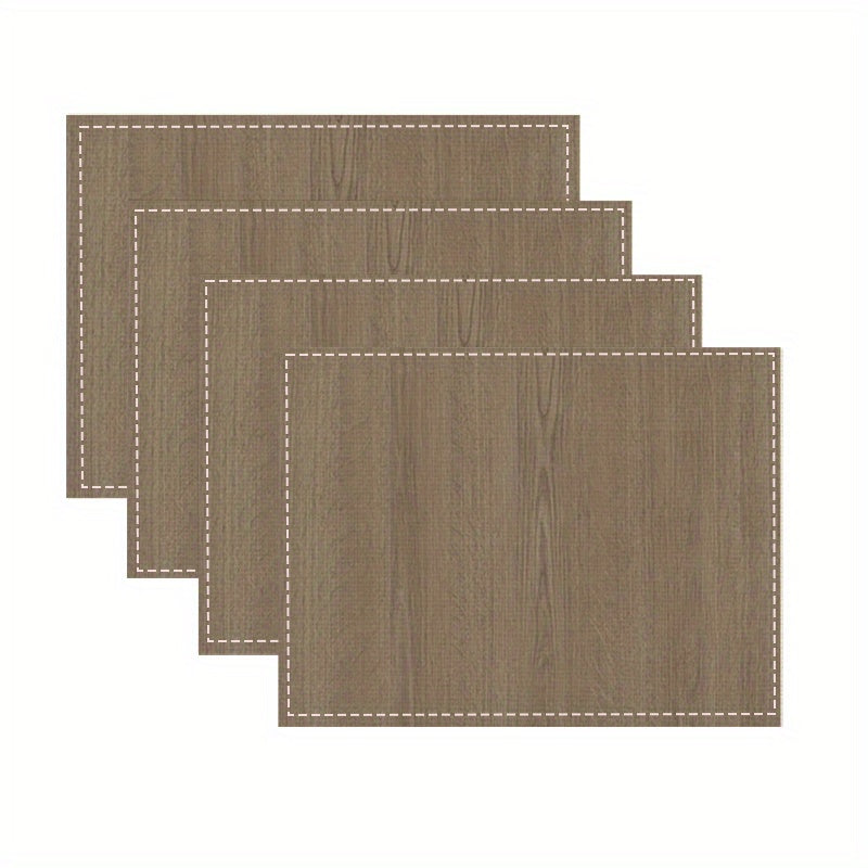 Set de 4 Manteles Individuales de Lino, Diseño Elegante, Antideslizantes y Resistentes al Calor, Ideales para Comidas Festivas y Decoración de Mesa