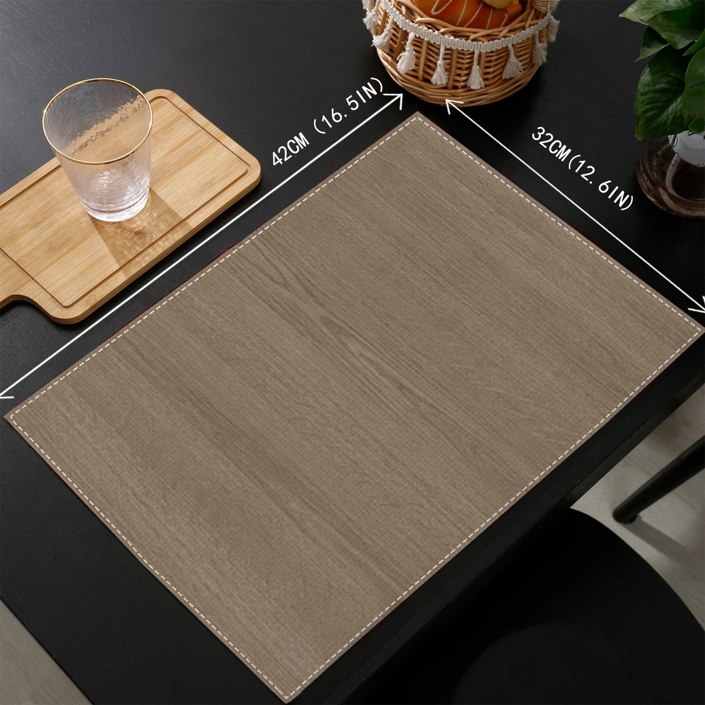 Set de 4 Manteles Individuales de Lino, Diseño Elegante, Antideslizantes y Resistentes al Calor, Ideales para Comidas Festivas y Decoración de Mesa