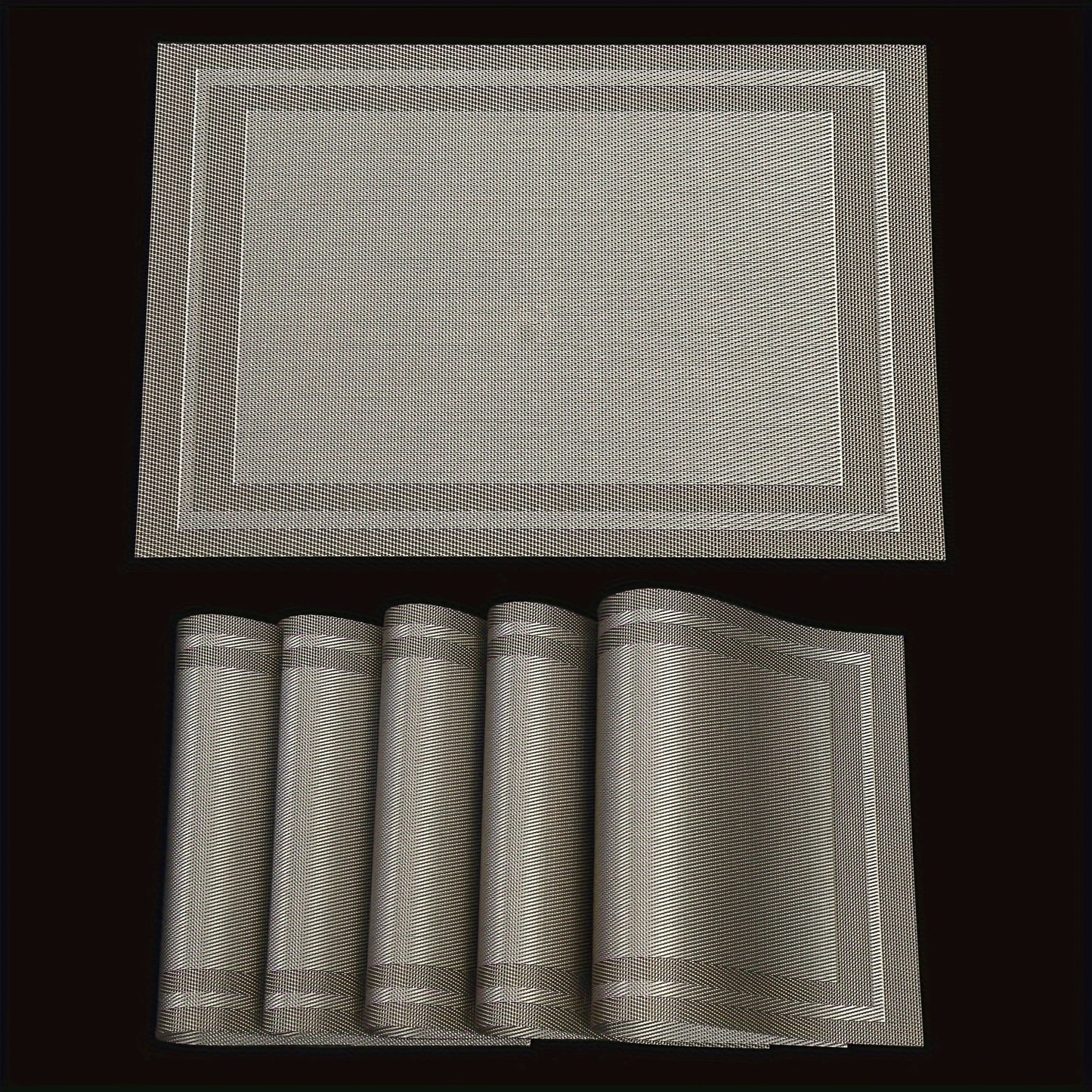 Set de 6 Manteles Individuales Rectangulares PVC - Impermeables, Resistentes al Calor, Ideales para Decoración de Mesa y Hogar