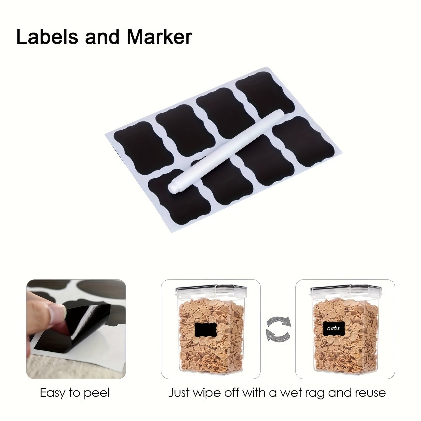Set de 6/12 Contenedores Herméticos 1.6L - BPA Free, Sellado Hermético, Apilables, con Etiquetas y Marcador, Organización de Cocina