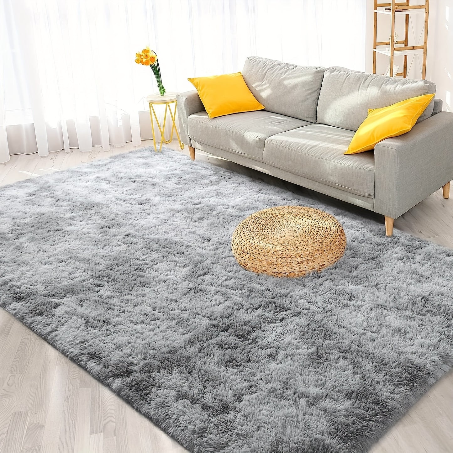 Alfombra Moderna Rectangular Tie-Dye - Alfombra Shaggy Súper Suave para Sala, Estudio y Comedor, Decoración de Hogar