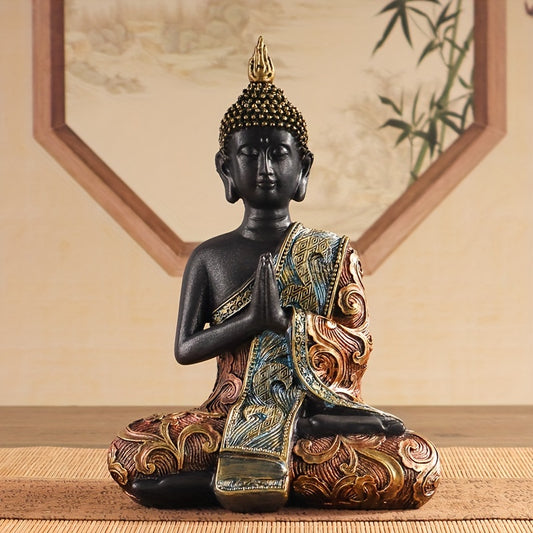 Estatua Budista Tailandesa en Resina - Escultura Espiritual para Decoración del Hogar