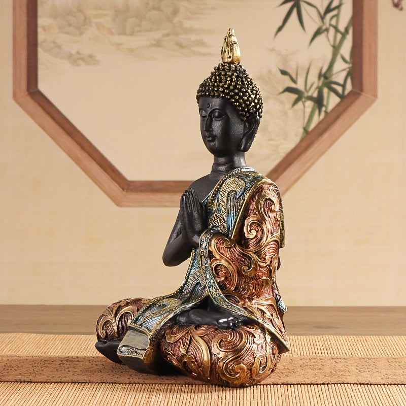 Estatua Budista Tailandesa en Resina - Escultura Espiritual para Decoración del Hogar