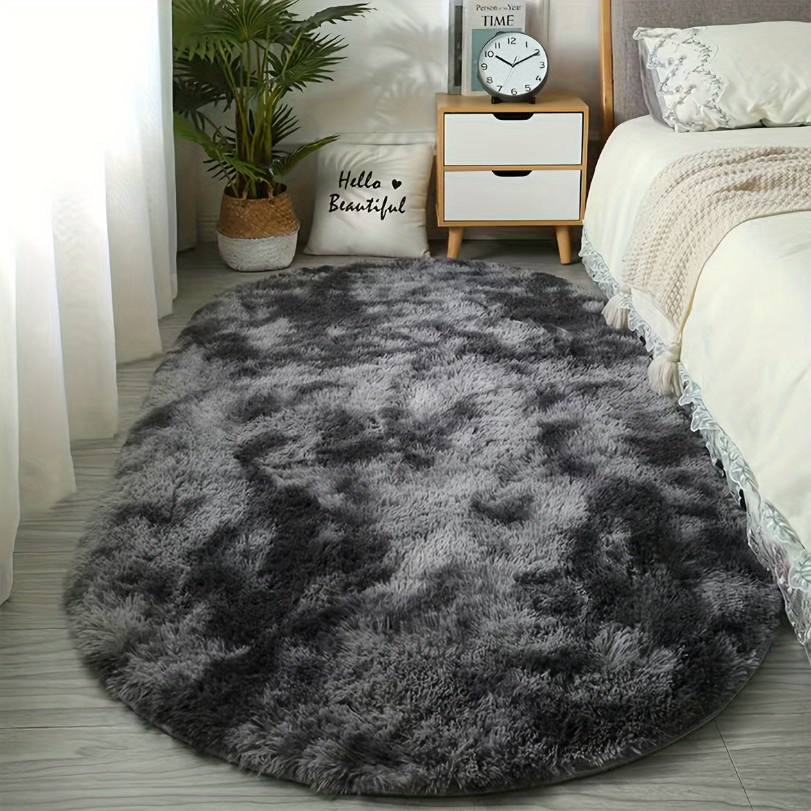 Alfombra Shaggy Súper Suave y Esponjosa para Sala y Dormitorio - Alfombra Antideslizante, Lavable a Mano, Decoración de Interior, Estilo Lujo