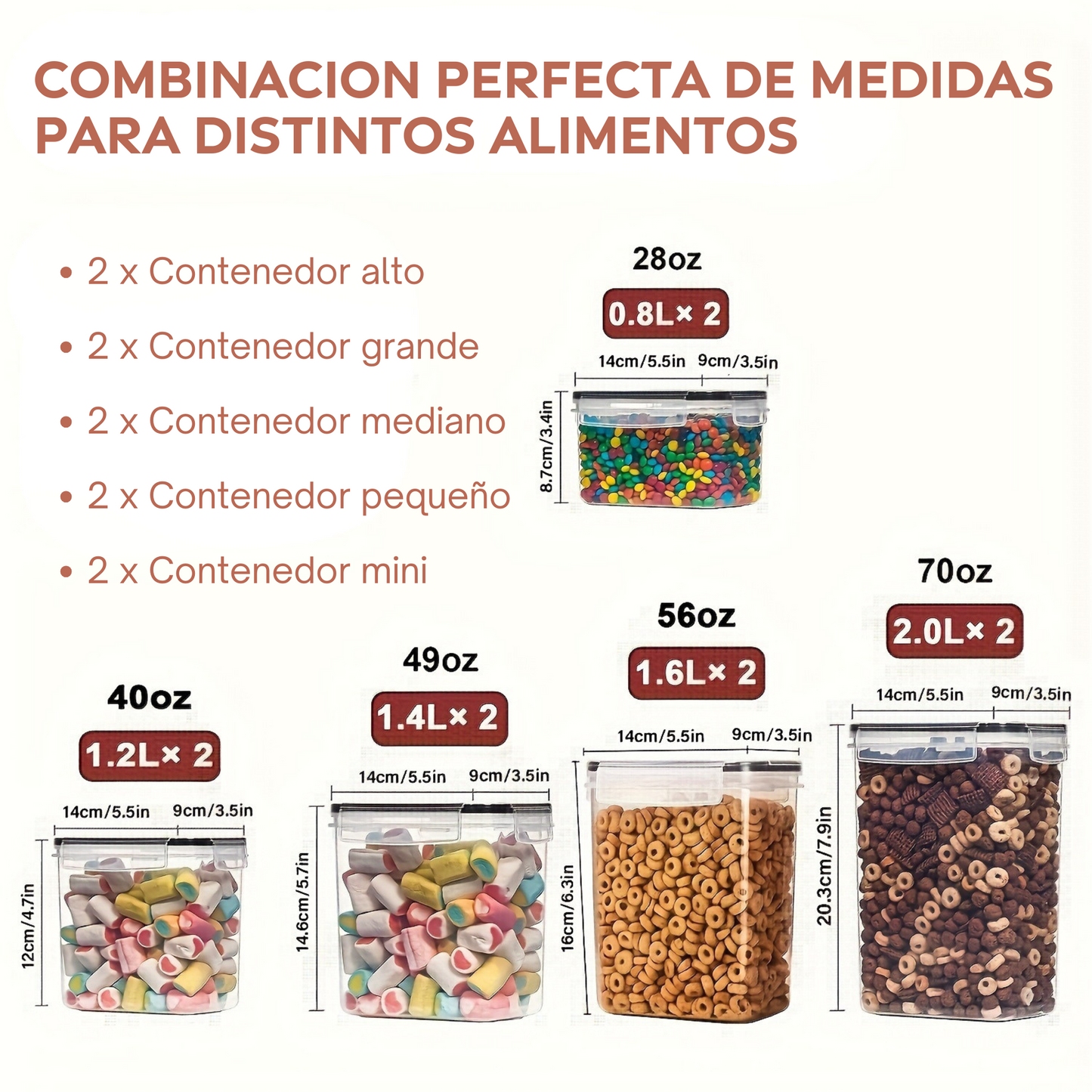 Set de 10 Contenedores Herméticos para Alimentos - Multi-Tamaño, Apilables y Transparencia Total, Incluye Etiquetas Reutilizables