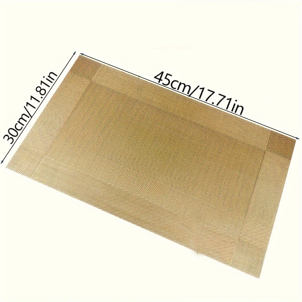 Set de 6 Manteles Individuales Rectangulares PVC - Impermeables, Resistentes al Calor, Ideales para Decoración de Mesa y Hogar