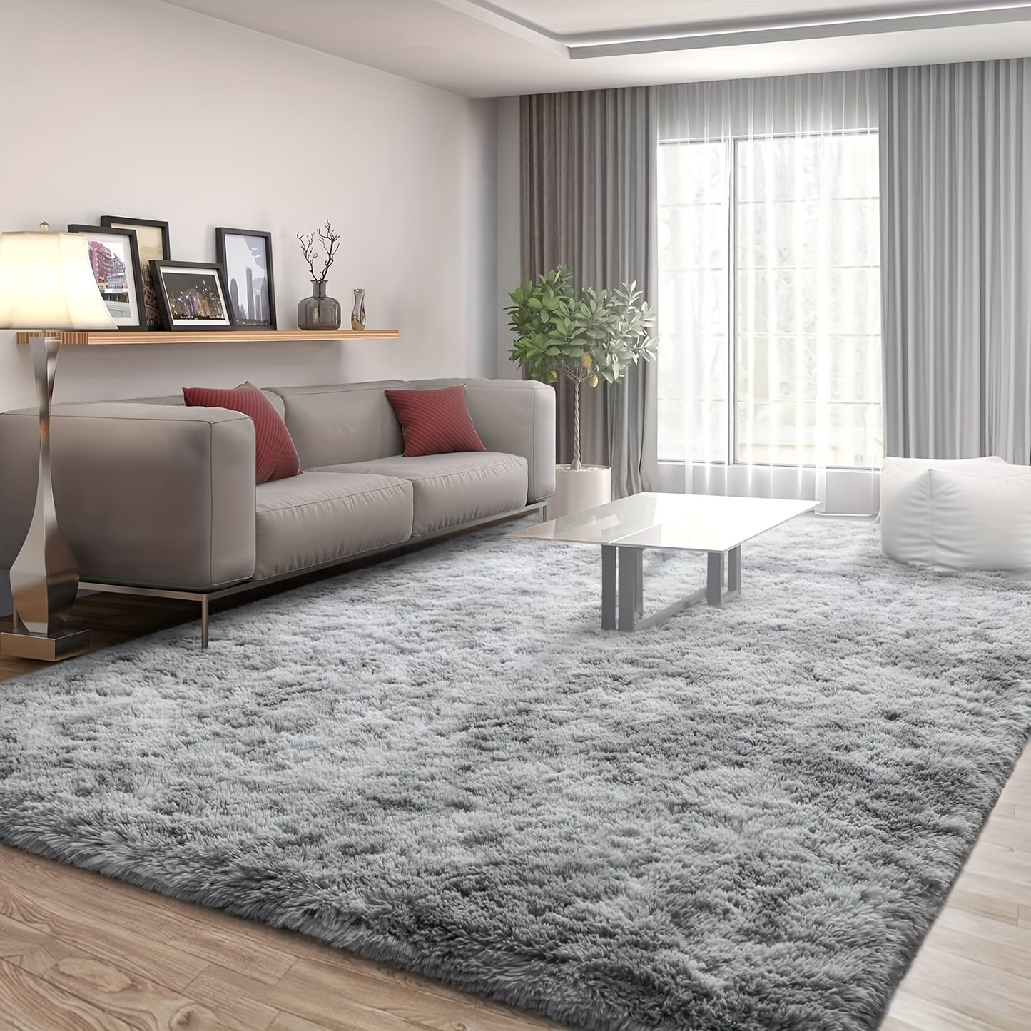 Alfombra Shaggy Suave - 220cm x 140cm, Ideal para Sala, Dormitorio y Uso Interior - Solo Lavado en Seco, Hecha de Poliéster