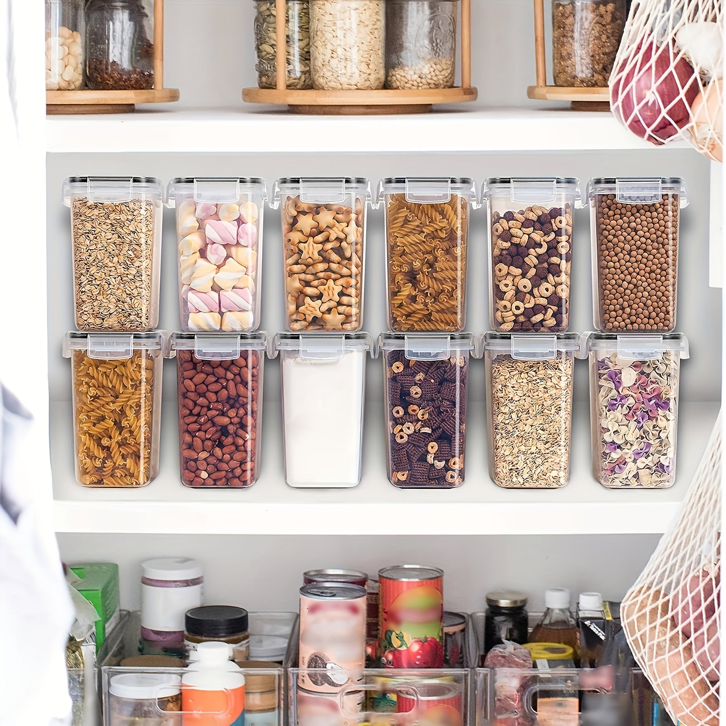 Set de 6/12 Contenedores Herméticos 1.6L - BPA Free, Sellado Hermético, Apilables, con Etiquetas y Marcador, Organización de Cocina
