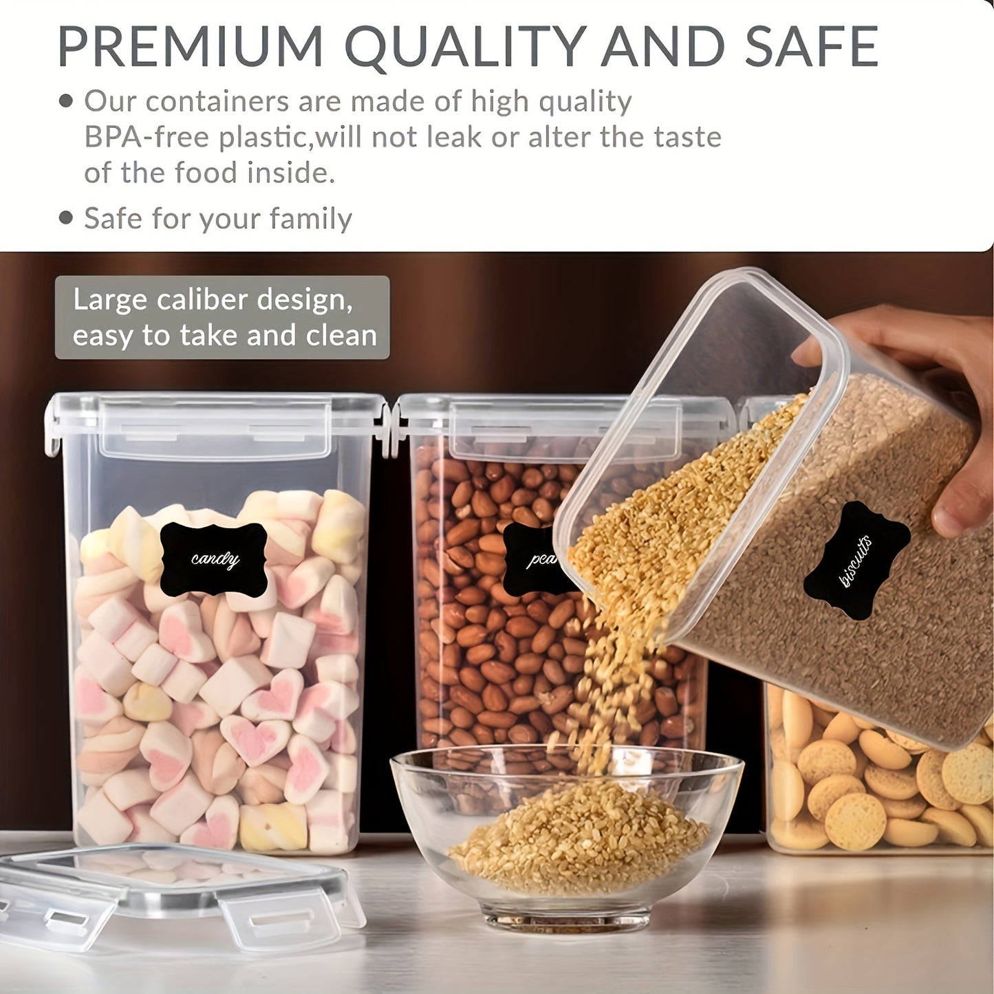 Set de 6/12 Contenedores Herméticos 1.6L - BPA Free, Sellado Hermético, Apilables, con Etiquetas y Marcador, Organización de Cocina