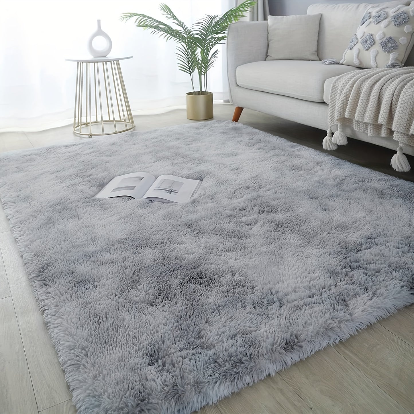 Alfombra Moderna Rectangular Tie-Dye - Alfombra Shaggy Súper Suave para Sala, Estudio y Comedor, Decoración de Hogar