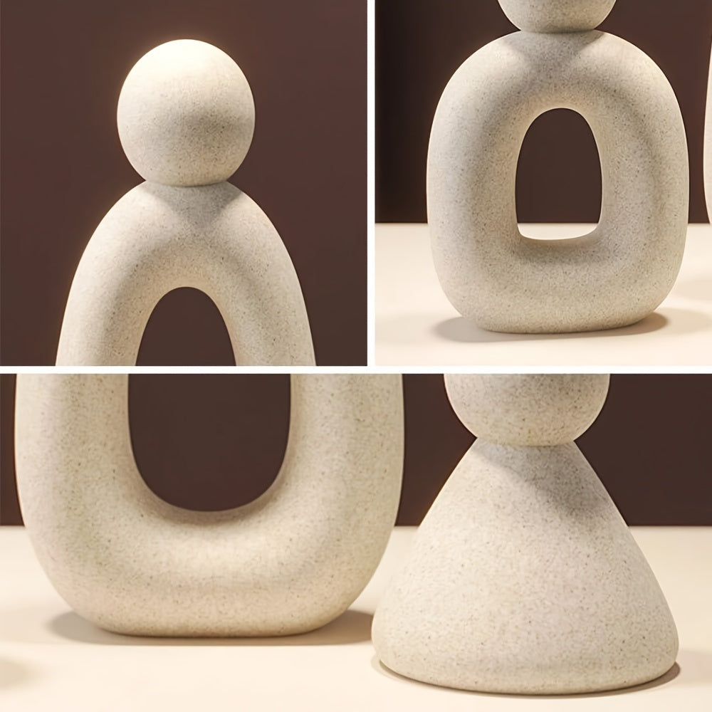 Set de 3 Figuras Abstractas de Familia en Resina - Decoración Versátil para Sala, Recámara o Estudio