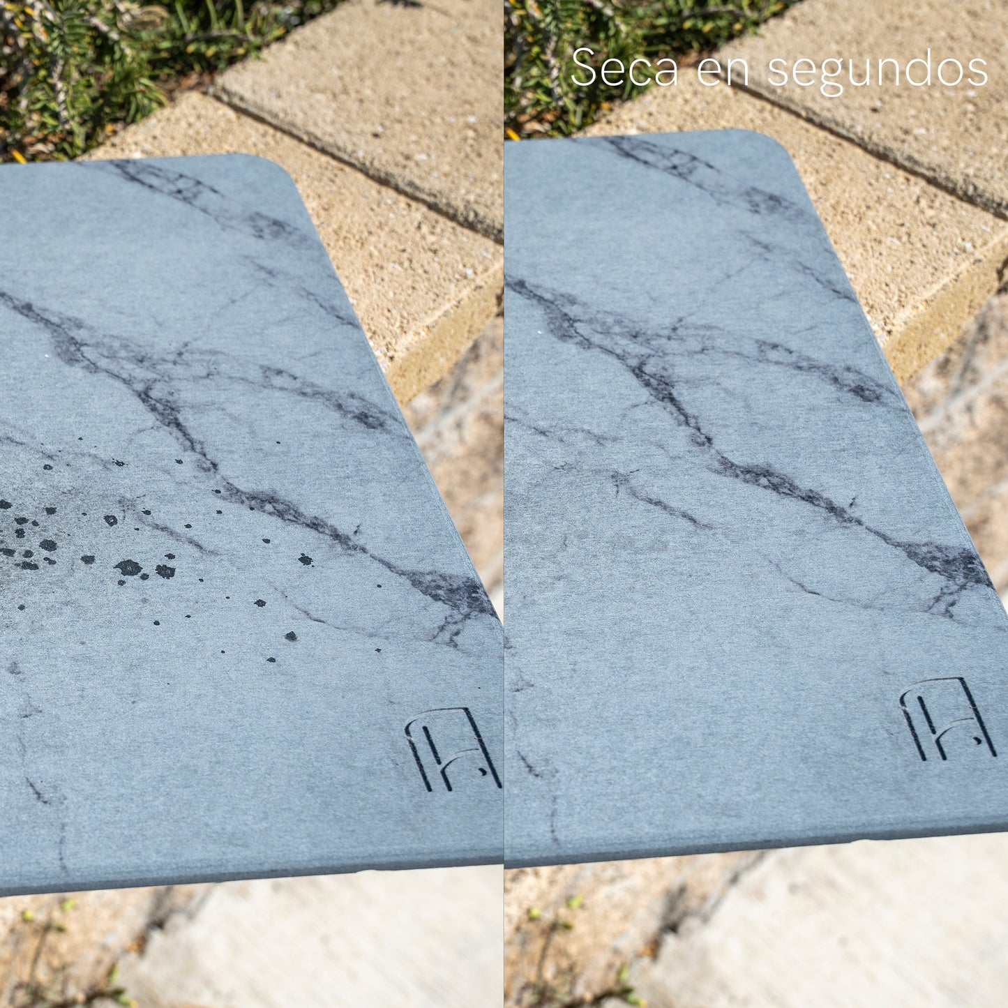 Tapete de baño de Piedra de tierra de Diatomeas - (Mármol Gris Oscuro)