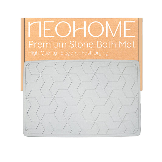 Diatomaceous Earth Stone Bath Mat - (Light Gray Greaves)