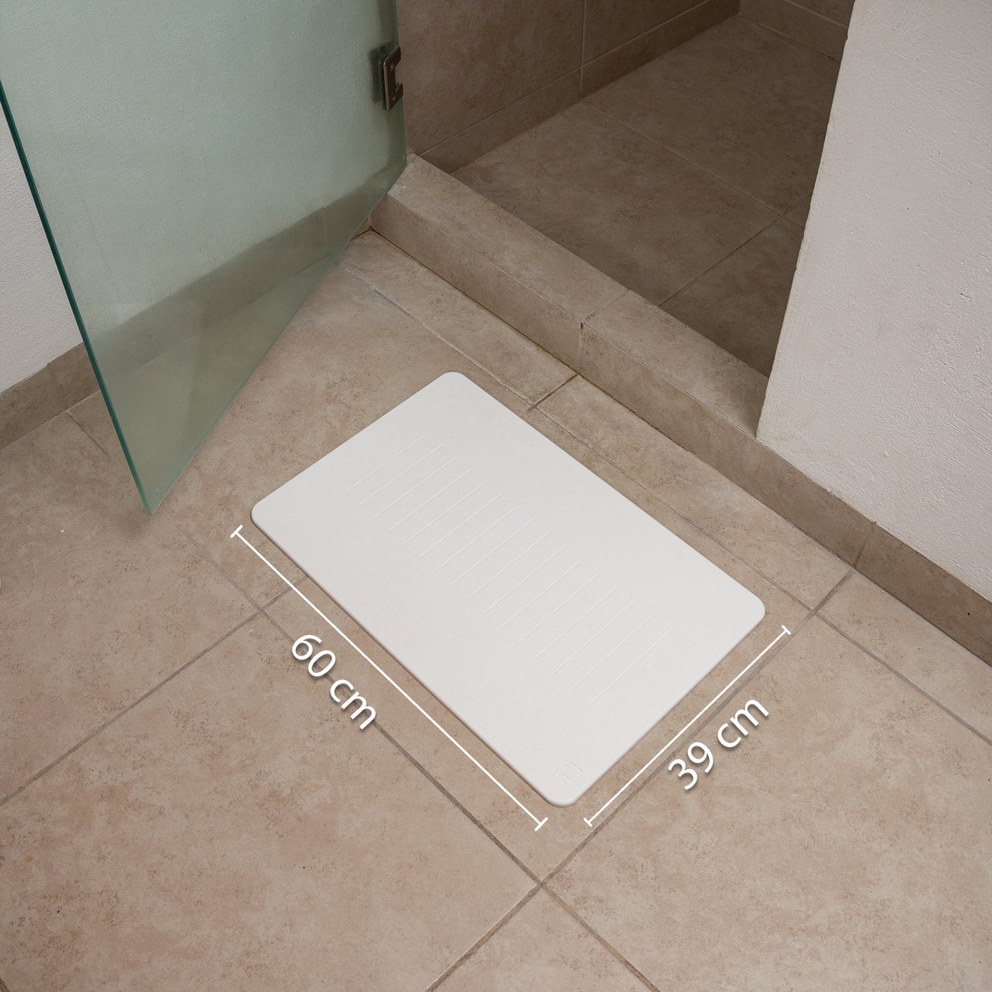 Tapete de baño de Piedra de tierra de Diatomeas - (Stratto Blanco)