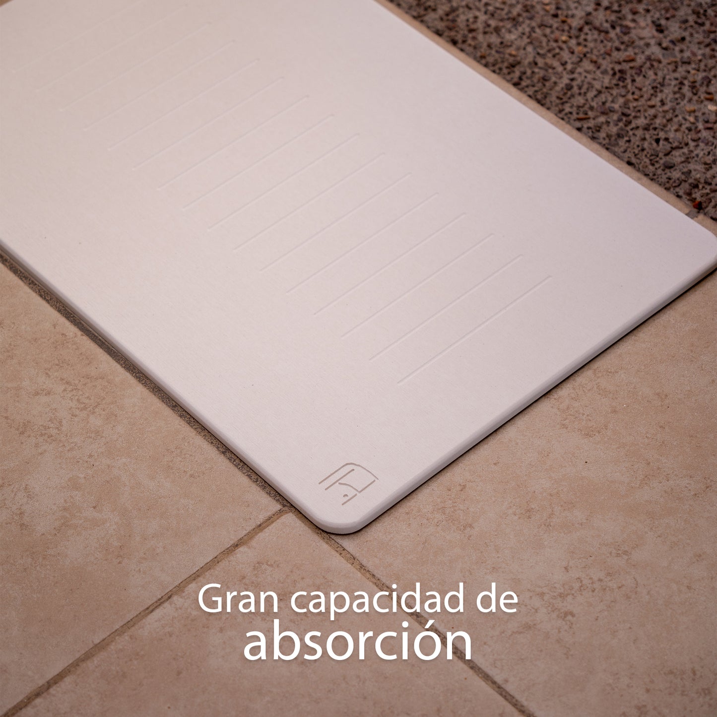 Tapete de baño de Piedra de tierra de Diatomeas - (Stratto Blanco)