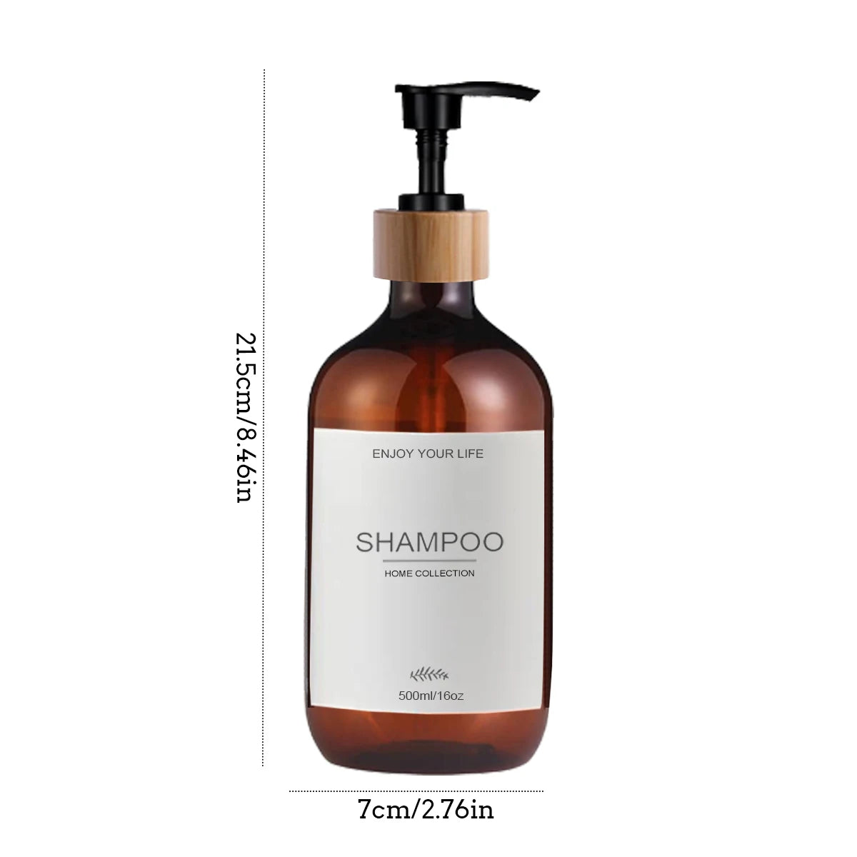 Dispensador de Champú y Acondicionador de 500ml con Bomba - Pack de 3 Botellas para Baño