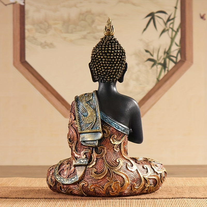 Estatua Budista Tailandesa en Resina - Escultura Espiritual para Decoración del Hogar