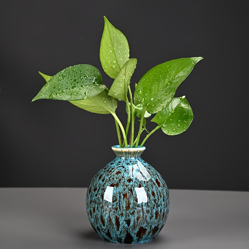 Set de 3 Mini Jarrones Cerámicos Azules - Acabado Mate, Decoración Boho Moderna, Vases de Centro de Mesa Únicos para el Hogar