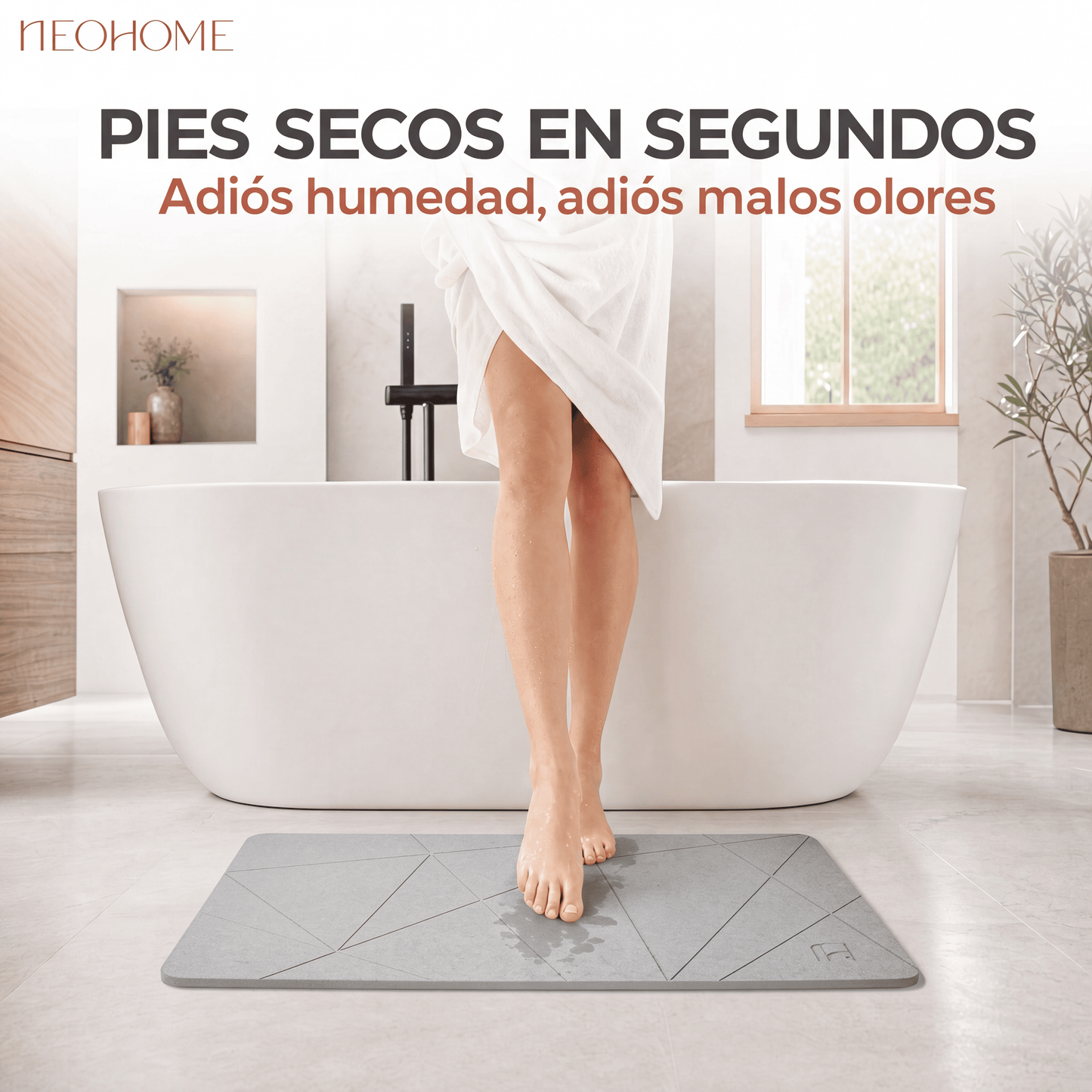 Tapete de baño de Piedra de tierra de Diatomeas - (Arcadia Gris)